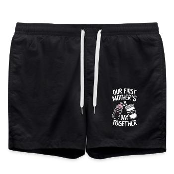Our First Mother's Day Together Best Mom Ever - Swim Trunks - black - Front - AI Model Male 185 light (185cm)
