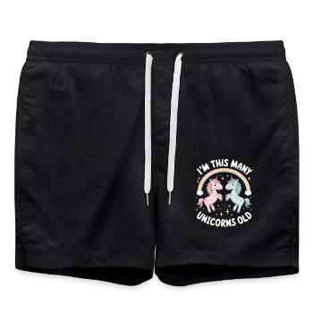 J’ai tellement de licornes - des enfants de 2 ans - Short de bain - noir - Devant - AI Model Male 185 light (185cm)