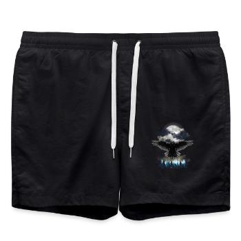 Halloween Raven Crow - Swim Trunks - black - Front - AI Model Male 185 light (185cm)