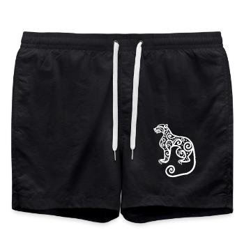 Aztec God Ancient Mythology Tezcatlipoca - Swim Trunks - black - Front - AI Model Male 185 light (185cm)