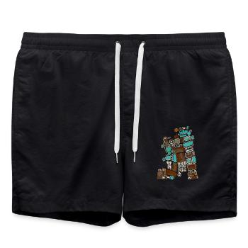Dieu Maya Mythologie Maya Itzamna - Short de bain - noir - Devant - AI Model Male 185 light (185cm)