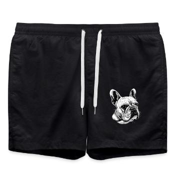French Bulldog Dog Motif Bulldogs Great Dane - Swim Trunks - black - Front - AI Model Male 185 light (185cm)