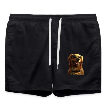 Golden Retriever Dog Dog Mom Dogs Lover - Swim Trunks - black - Front - AI Model Male 185 light (185cm)