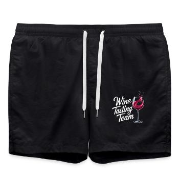 Wine Tasting Team - Elegant and Stylish for - Swim Trunks - black - Front - AI Model Male 185 light (185cm)