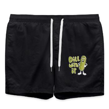 Dill Damit Lustige Gurke Cartoon - Badeshorts - Schwarz - Vorne - AI Model Male 185 light (185cm)