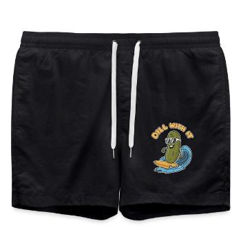 Dill With It Cooler Surfer Cartoon - Badeshorts - Schwarz - Vorne - AI Model Male 185 light (185cm)