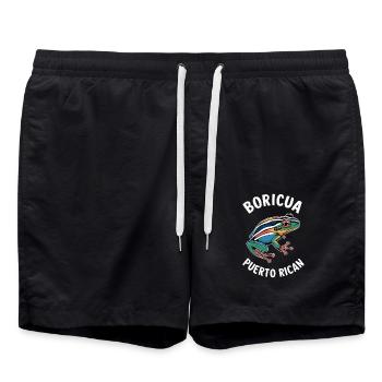 Boricua Porto Rico Coqui Porto Rico Grenouille - Short de bain - noir - Devant - AI Model Male 185 light (185cm)