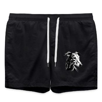 Windhund Hundeliebhaber Jagdhund Liebe Greyhound - Badeshorts - Schwarz - Vorne - AI Model Male 185 light (185cm)