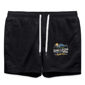 Road trip au soleil dans le parc national des Glaciers - Short de bain - noir - Devant - AI Model Male 185 light (185cm)