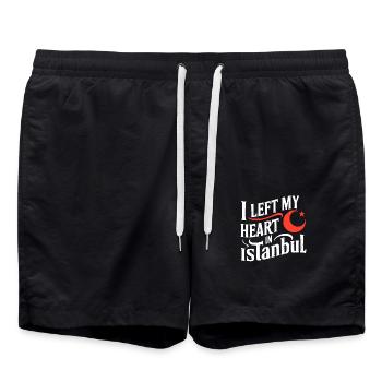 I Left My Heart In Istanbul Souvenir - Swim Trunks - black - Front - AI Model Male 185 light (185cm)