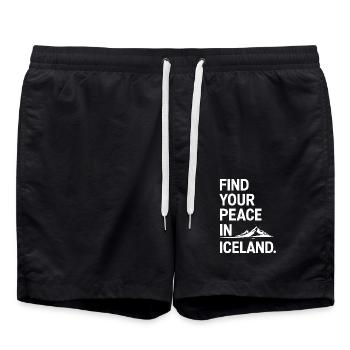 Trouvez votre paix dans la montagne souvenir d’Islande - Short de bain - noir - Devant - AI Model Male 185 light (185cm)