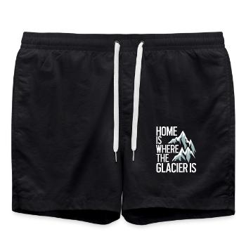 Souvenir d’Islande : la maison est là où se trouve le glacier - Short de bain - noir - Devant - AI Model Male 185 light (185cm)