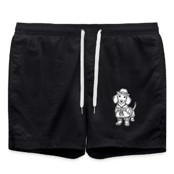 Dackel In Trachten Bayerischer Dackel - Badeshorts - Schwarz - Vorne - AI Model Male 185 light (185cm)