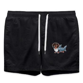 Teckel En Costumes Drôle Requin - Short de bain - noir - Devant - AI Model Male 185 light (185cm)