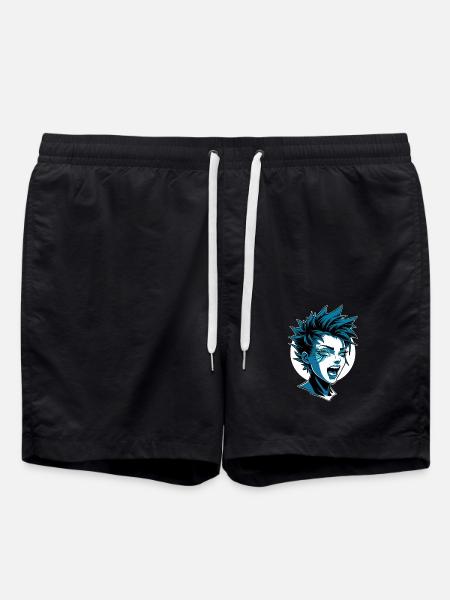 Fille punk futuriste avec mohawk - Short de bain - noir