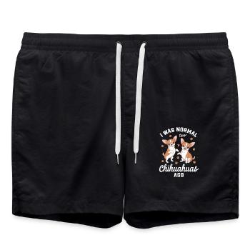 Ich War Normal Vor Zwei Chihuahuas - Badeshorts - Schwarz - Vorne - AI Model Male 185 light (185cm)