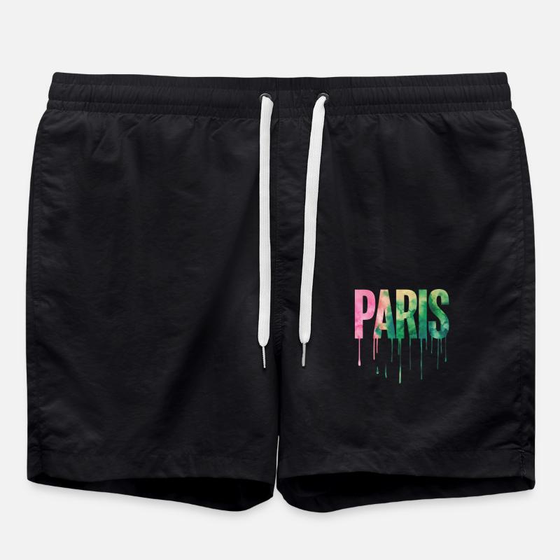 Souvenir de Paris Aquarelle - Short de bain - noir