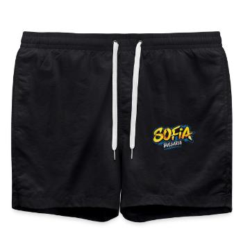 Sofia Bulgarien Souvenir - Badeshorts - Schwarz - Vorne - AI Model Male 185 light (185cm)