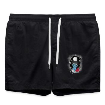 Halloween Sailing Ship Maritime Seafaring Sailors - Swim Trunks - black - Front - AI Model Male 185 light (185cm)