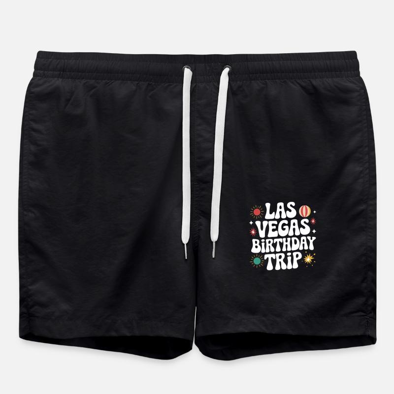Las Vegas Birthday Trip - Swim Trunks - black