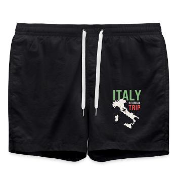 Italy Birthday Trip - Swim Trunks - black - Front - AI Model Male 185 light (185cm)