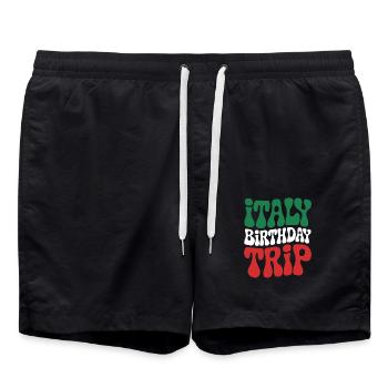 Italie Anniversaire Voyage Aventure et Plaisir - Short de bain - noir - Devant - AI Model Male 185 light (185cm)