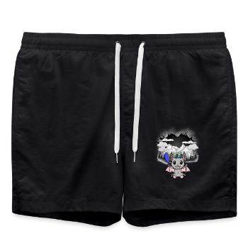 Halloween Bat Tyrol Beauty Flowers Child - Swim Trunks - black - Front - AI Model Male 185 light (185cm)