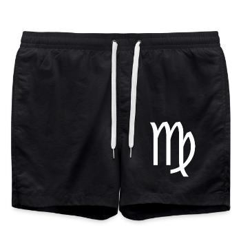 Sternzeichen Jungfrau, exklusives T-Shirt Design - Badeshorts - Schwarz - Vorne - AI Model Male 185 light (185cm)