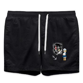 Seagull Lighthouse Boussole Maritime Ancre Seagulls - Short de bain - noir - Devant - AI Model Male 185 light (185cm)