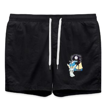 Schutzengel maritim Seemann Seefahrer Engel - Badeshorts - Schwarz - Vorne - AI Model Male 185 light (185cm)