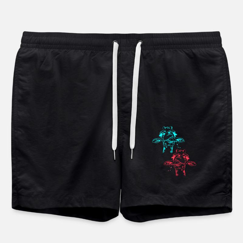 Giraffe Zoo Zoo Animals Giraffes - Swim Trunks - black