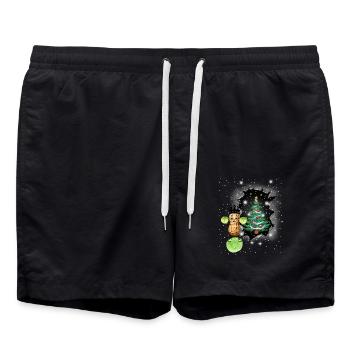 Winter Erdnuss Kohl König Gemüse Xmas Vegetarisch - Badeshorts - Schwarz - Vorne - AI Model Male 185 light (185cm)