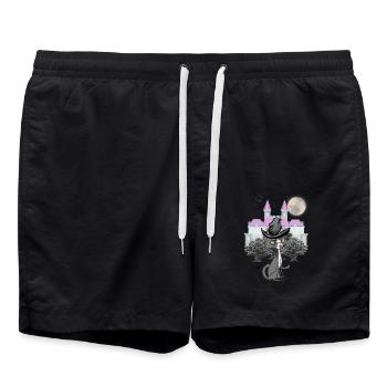 Chat de conte de fées Personnage de conte de fées Les chats évoquent - Short de bain - noir - Devant - AI Model Male 185 light (185cm)