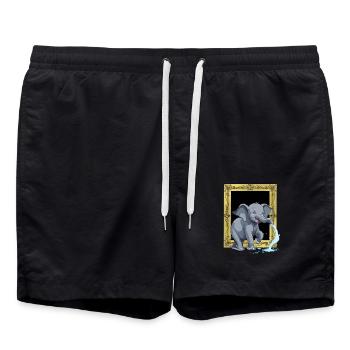 Éléphant Trompe d’éléphant - Short de bain - noir - Devant - AI Model Male 185 light (185cm)