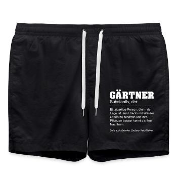 Gärtner Lustige Definition - Badeshorts - Schwarz - Vorne - AI Model Male 185 light (185cm)
