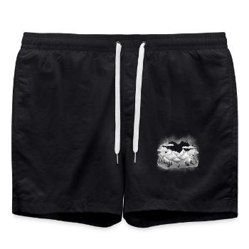 Gebirge Berge Berg Österreich Schweiz Tirol - Badeshorts - Schwarz - Vorne - AI Model Male 185 light (185cm)