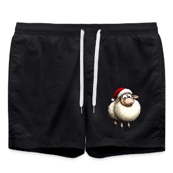 Noël des moutons - Short de bain - noir - Devant - AI Model Male 185 light (185cm)
