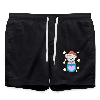 Père Noël Teddy Bear Enfants - Short de bain - noir - Devant - AI Model Male 185 light (185cm)