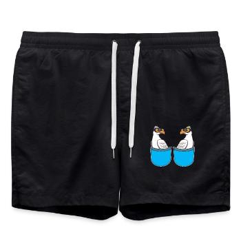 Matrosen Möwen maritim Seemänner - Badeshorts - Schwarz - Vorne - AI Model Male 185 light (185cm)