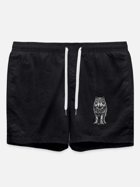 Halloween Wolf Wolves Mystical - Swim Trunks - black