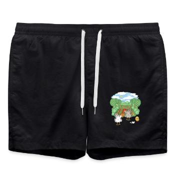 Garten Hobbygärtner Hühner Huhn Küken Eier - Badeshorts - Schwarz - Vorne - AI Model Male 185 light (185cm)