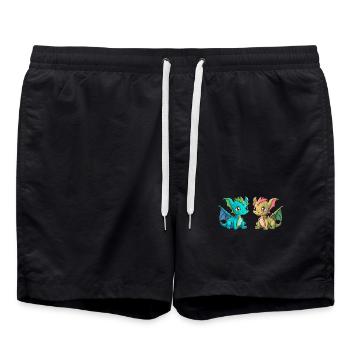 Dragon Dragon Child Kids Mythical Creature Fairy Tale - Swim Trunks - black - Front - AI Model Male 185 light (185cm)