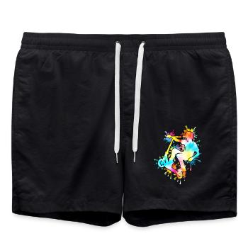 Tie Dye Rider Teenager Roller - Badeshorts - Schwarz - Vorne - AI Model Male 185 light (185cm)