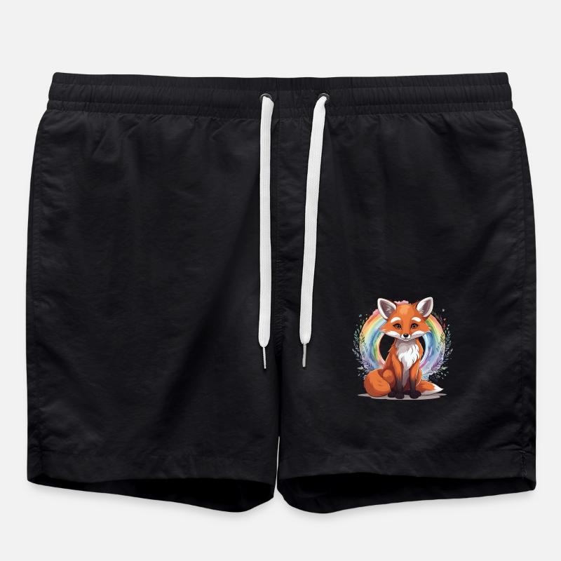 Renard arc-en-ciel Renards Renarde Enfant - Short de bain - noir