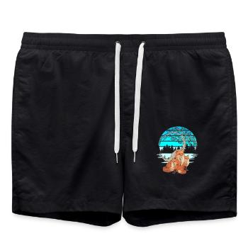 Fox Family Vixen Foxes Fairy Tale Child - Swim Trunks - black - Front - AI Model Male 185 light (185cm)