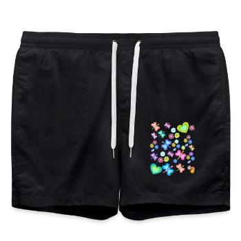 Spring Summer Kids Child Baby Butterflies - Swim Trunks - black - Front - AI Model Male 185 light (185cm)