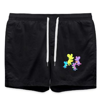 Souris Rétro Souris 80s 90s Vintage Enfants Enfant - Short de bain - noir - Devant - AI Model Male 185 light (185cm)