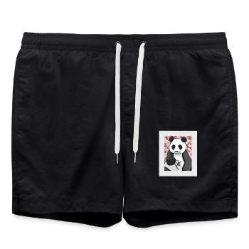 Asien China Panda Bär Bären Kinder Kind - Badeshorts - Schwarz - Vorne - AI Model Male 185 light (185cm)