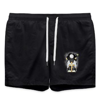 Church Cross Crosses Crucifix - Swim Trunks - black - Front - AI Model Male 185 light (185cm)