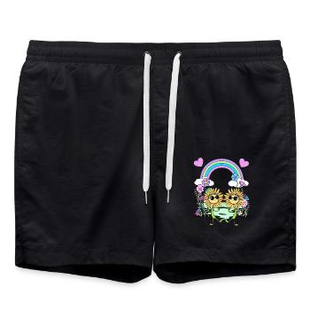 Arc-en-ciel Hippie Tournesols Enfants - Short de bain - noir - Devant - AI Model Male 185 light (185cm)